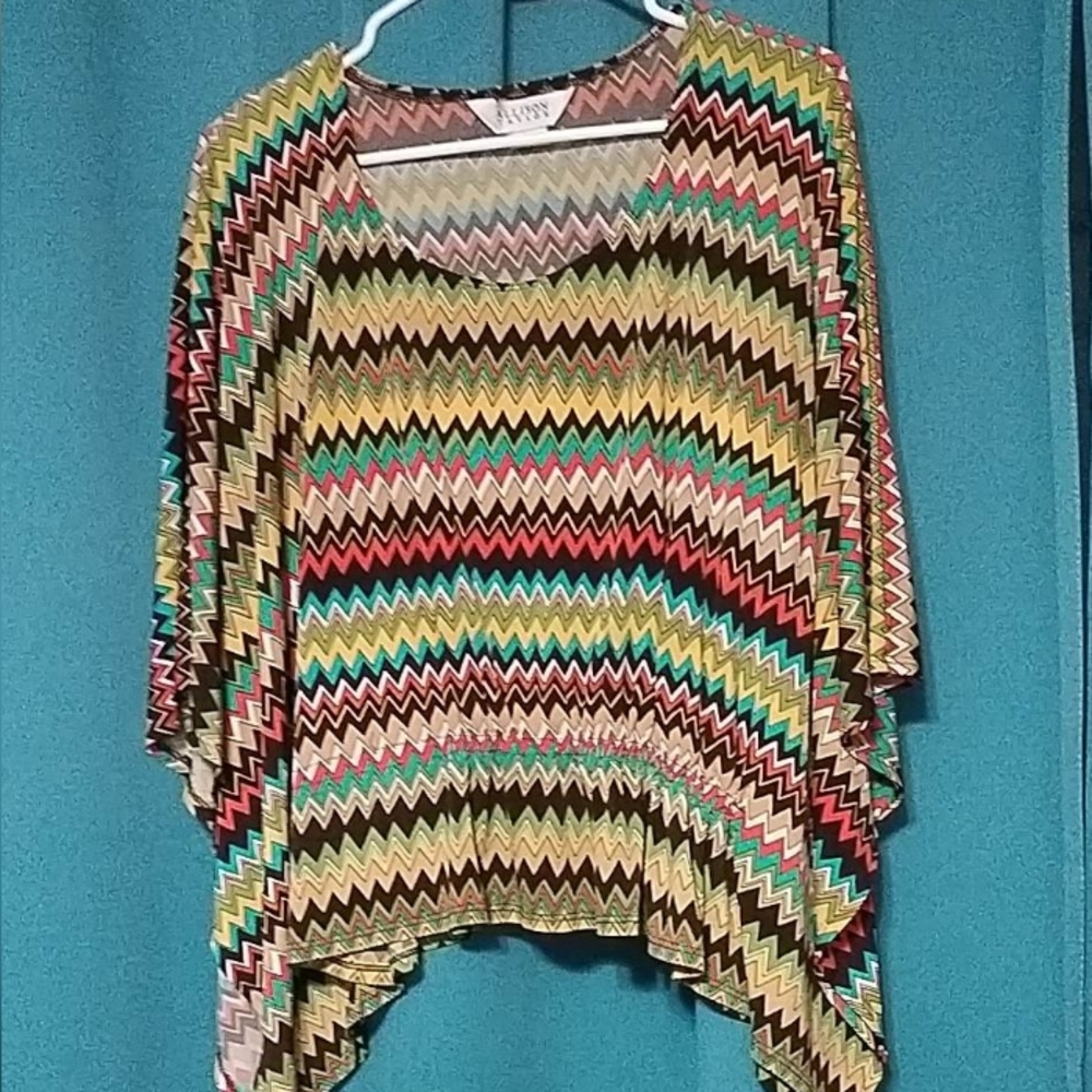 Allison Taylor Bright Multi Color Blouse.